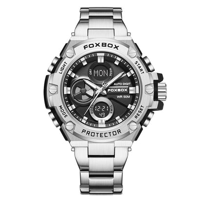 Fashion Double Display Luminous Electronic Watch Sports Quartz Steel Watch