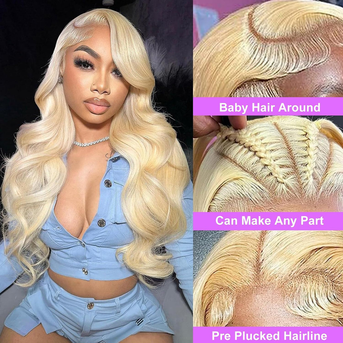 Former LACE Head Cap LACE FRONTAL WIG 13x4 Straight 613 BLONDE Straight Hair