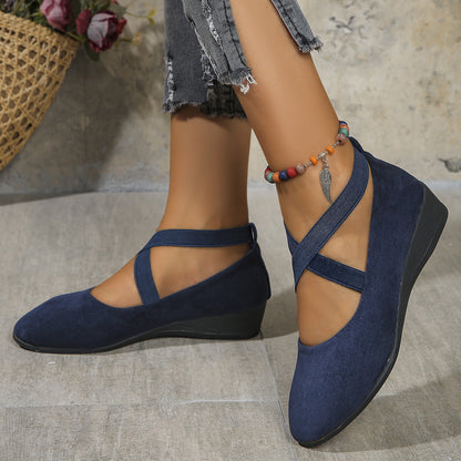 Pointed Toe Wedge Sports Casual Shoes For Women
