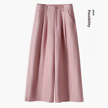 Thin Casual Straight-leg Cotton And Linen Wide-leg Pants