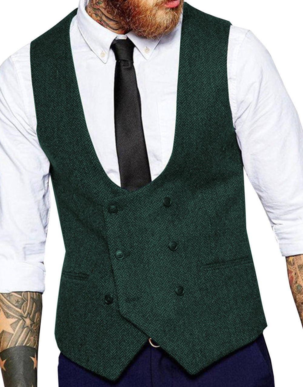 Retro Casual Herringbone Pattern Men&