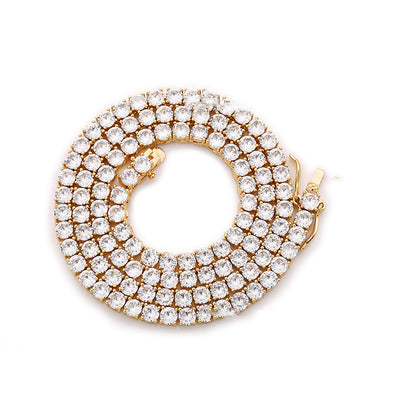 Moissanite 925 Sterling Silver Hip Hop Single Row Men&