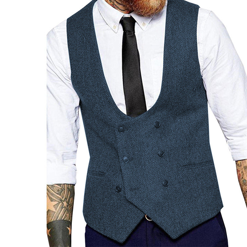Retro Casual Herringbone Pattern Men&