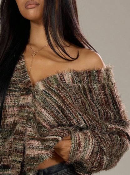 Oversized Textured Cardigan Spring Casual