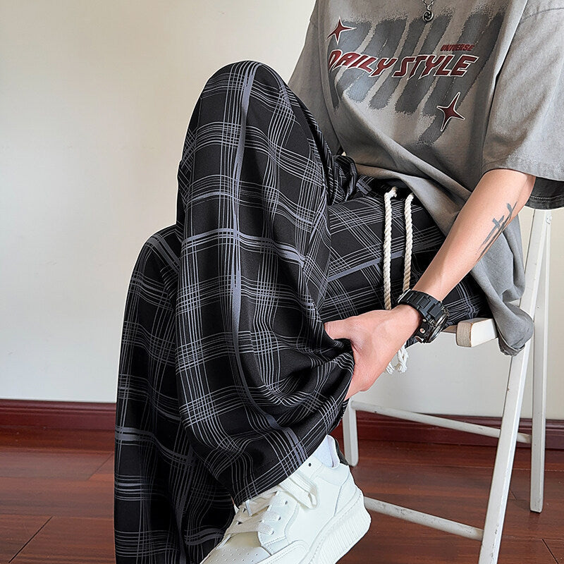 Plaid Ice Silk Men&