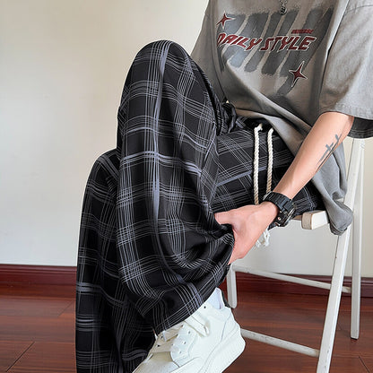 Plaid Ice Silk Men&