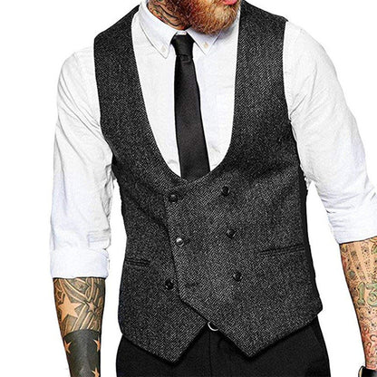 Retro Casual Herringbone Pattern Men&